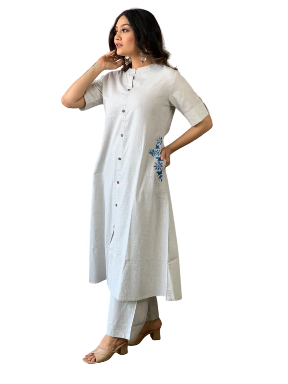Elegant Black Kurta Set with Pink Embroidery | Women’s Ethnic Outfit (BLACKLUXE CRAFTS) - BLACKLUXECRAFTS