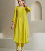 Lime Yellow Kurta Set with Checkered Dupatta | Women’s Indian Ethnic Outfit | Cotton Suit for Festive & Party Wear (BLACKLUXE CRAFTS) - BLACKLUXECRAFTS