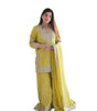 Women's Chinon Silk Embroidered Kurti With Sharara & Dupatta Set with Rivet Moti Work (BLACKLUXE CRAFTS) - BLACKLUXECRAFTS