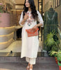 Elegant White Embroidered Kurta Set for Women | Ethnic Cotton Outfit with Pants | Summer Festive & Casual Wear (BLACKLUXE CRAFTS) - BLACKLUXECRAFTS