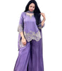 Women’s Georgette Embroidered Kurta with Plazzo and Dupatta Set (BLACKLUXE CRAFTS) - BLACKLUXECRAFTS