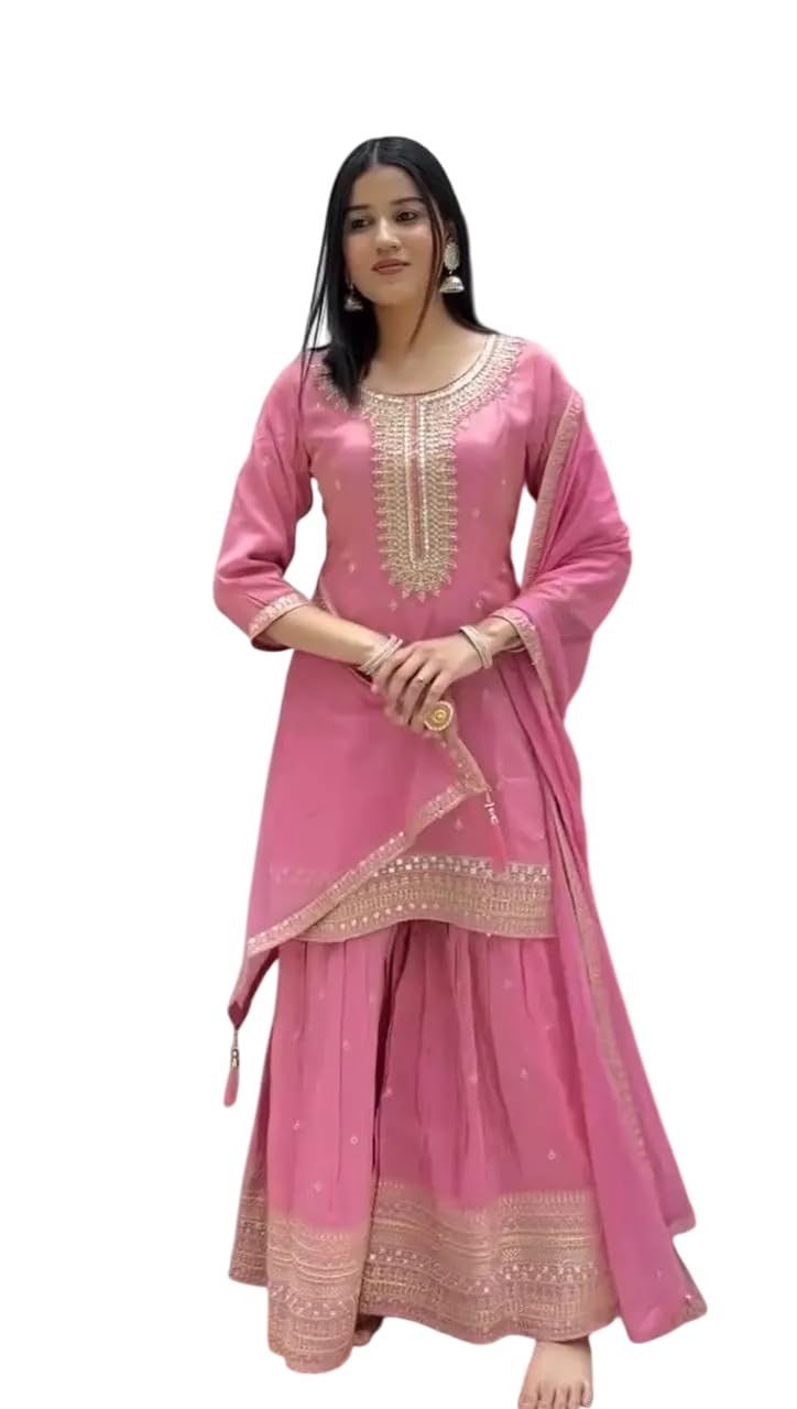 Embroidered Sharara Suit with Dupatta – Elegant Party Wear Indian Outfit for Women
(BLACKLUXE CRAFTS) - BLACKLUXECRAFTS