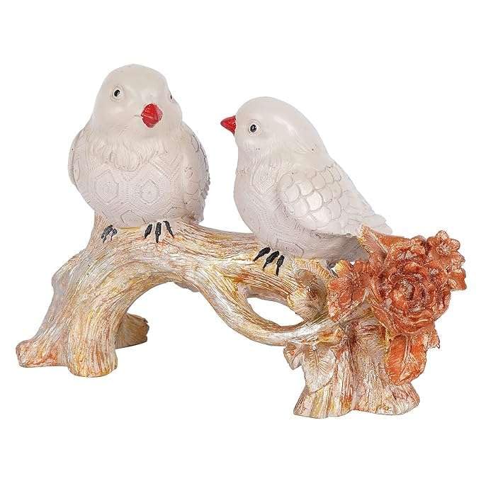 White Bird Couple on Tree Branch – Romantic Resin Love Birds Figurine for Home, Office & Gift Décor (BLACKLUXE CRAFTS) - BLACKLUXECRAFTS
