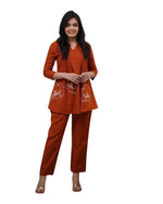 Women's Cotton Embroidered Co-ord Set 2 Piece Top Bottom Set (BLACKLUXE CRAFTS) - BLACKLUXECRAFTS