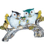 Handcrafted Owl Family Figurine on Tree Branch – Resin Bird Statue for Home Décor, Living Room & Gifting (BLACKLUXE CRAFTS) - BLACKLUXECRAFTS