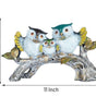 Handcrafted Owl Family Figurine on Tree Branch – Resin Bird Statue for Home Décor, Living Room & Gifting (BLACKLUXE CRAFTS) - BLACKLUXECRAFTS