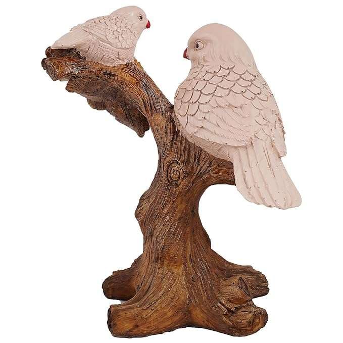 Romantic Love Birds on Tree with Golden Flowers – Resin Couple Figurine for Home, Office & Gift Decoration (BLACKLUXE CRAFTS) - BLACKLUXECRAFTS