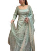 Women's Faux Georgette Embroidered Straight Kurta with Sharara & Dupatta Set (BLACKLUXE CRAFTS) - BLACKLUXECRAFTS