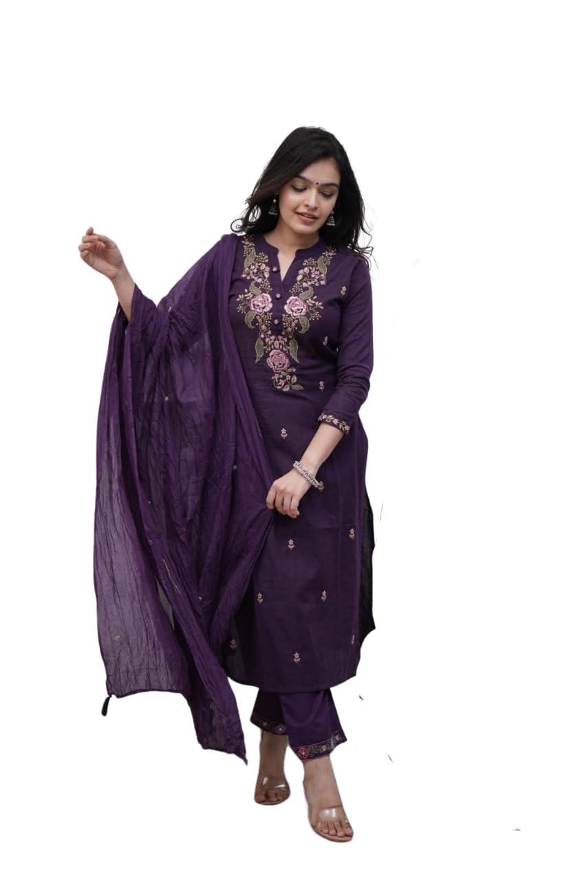 Designer Embroidered Kurta Set with Dupatta – Elegant Party & Festive Wear for Women (BLACKLUXE CRAFTS) - BLACKLUXECRAFTS