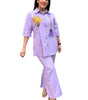 Lavender Floral Co-ord Set for Women | Summer Two-Piece Outfit | Stylish Casual Shirt & Pant Set | Comfortable Cotton Blend
(BLACKLUXE CRAFTS) - BLACKLUXECRAFTS