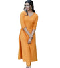 Women's Cotton V-neck Solid Straight Kurti With Pant Purple Or Orange (BLACKLUXE CRAFTS) - BLACKLUXECRAFTS