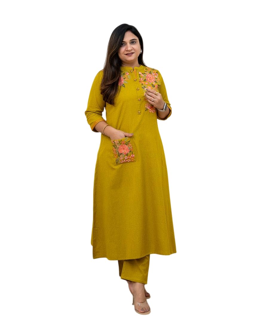 Embroidered Kurta for Women | Elegant Festive & Office Wear Ethnic Outfit (BLACKLUXE CRAFTS) - BLACKLUXECRAFTS