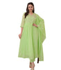Women's Cotton Embroidered Anarkali Kurti With Pant and Dupatta set (BLACKLUXE CRAFTS) - BLACKLUXECRAFTS