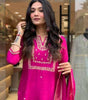 Luxury Fuchsia Pink Embroidered Silk Kurta Set with Dupatta – Indian Ethnic Party Wear for Women (BLACKLUXE CRAFTS) - BLACKLUXECRAFTS