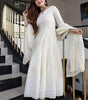 White Embroidered Anarkali Gown with Dupatta | Women’s Indian Wedding & Party Wear Ethnic Dress (BLACKLUXE CRAFTS) - BLACKLUXECRAFTS