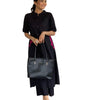 Elegant Black Kurta Set with Pink Embroidery | Women’s Ethnic Outfit (BLACKLUXE CRAFTS) - BLACKLUXECRAFTS