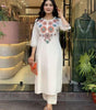Elegant White Embroidered Kurta Set for Women | Ethnic Cotton Outfit with Pants | Summer Festive & Casual Wear (BLACKLUXE CRAFTS) - BLACKLUXECRAFTS
