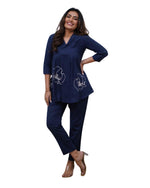 Women's Cotton Embroidered Co-ord Set 2 Piece Top Bottom Set (BLACKLUXE CRAFTS) - BLACKLUXECRAFTS