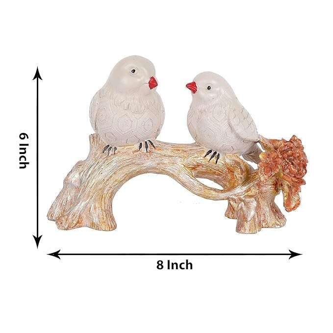 White Bird Couple on Tree Branch – Romantic Resin Love Birds Figurine for Home, Office & Gift Décor (BLACKLUXE CRAFTS) - BLACKLUXECRAFTS