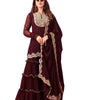 Women's Faux Georgette Embroidered Kurti With Plazzo and Dupatta Set (BLACKLUXE CRAFTS) - BLACKLUXECRAFTS