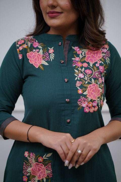 Embroidered Kurta for Women | Elegant Festive & Office Wear Ethnic Outfit (BLACKLUXE CRAFTS) - BLACKLUXECRAFTS