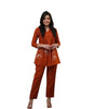 Cotton Co-ord Set for Women – Pleated Kurta with Floral Embroidery and Pants (BLACKLUXE CRAFTS) - BLACKLUXECRAFTS