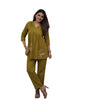 Cotton Co-ord Set for Women – Pleated Kurta with Floral Embroidery and Pants (BLACKLUXE CRAFTS) - BLACKLUXECRAFTS