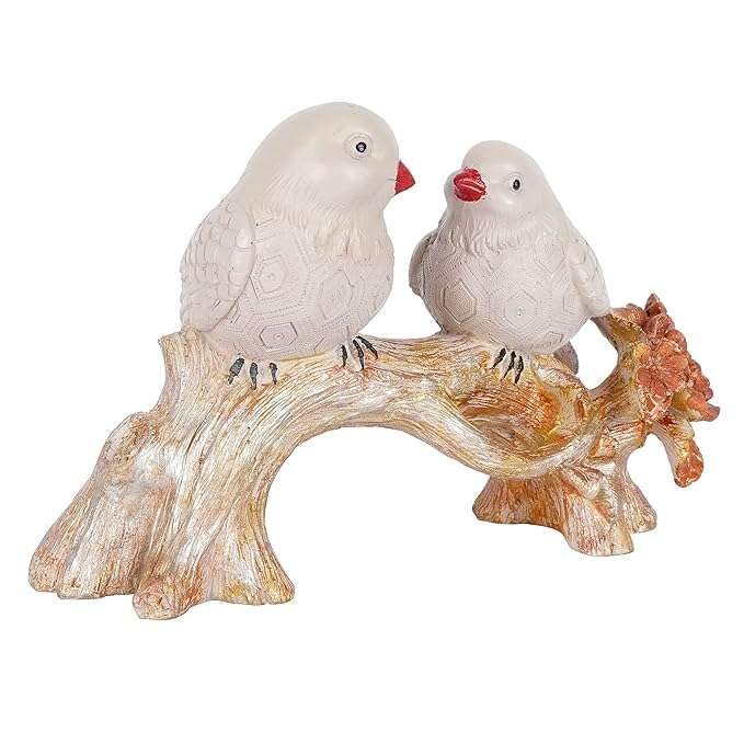 White Bird Couple on Tree Branch – Romantic Resin Love Birds Figurine for Home, Office & Gift Décor (BLACKLUXE CRAFTS) - BLACKLUXECRAFTS