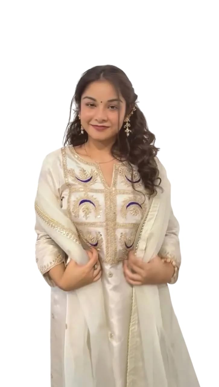 Off-White Embroidered Kurta Set with Dupatta – Elegant Festive & Party Wear Indian Outfit for Women
(BLACKLUXE CRAFTS) - BLACKLUXECRAFTS