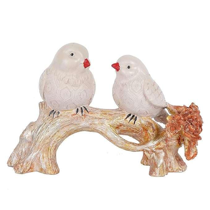 White Bird Couple on Tree Branch – Romantic Resin Love Birds Figurine for Home, Office & Gift Décor (BLACKLUXE CRAFTS) - BLACKLUXECRAFTS