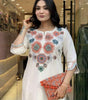 Elegant White Embroidered Kurta Set for Women | Ethnic Cotton Outfit with Pants | Summer Festive & Casual Wear (BLACKLUXE CRAFTS) - BLACKLUXECRAFTS