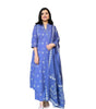 Women's Cotton Embroidered Anarkali Kurti with Pant and Dupatta Set (BLACKLUXE CRAFTS) - BLACKLUXECRAFTS