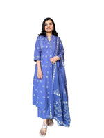 Women's Cotton Embroidered Anarkali Kurti with Pant and Dupatta Set (BLACKLUXE CRAFTS) - BLACKLUXECRAFTS