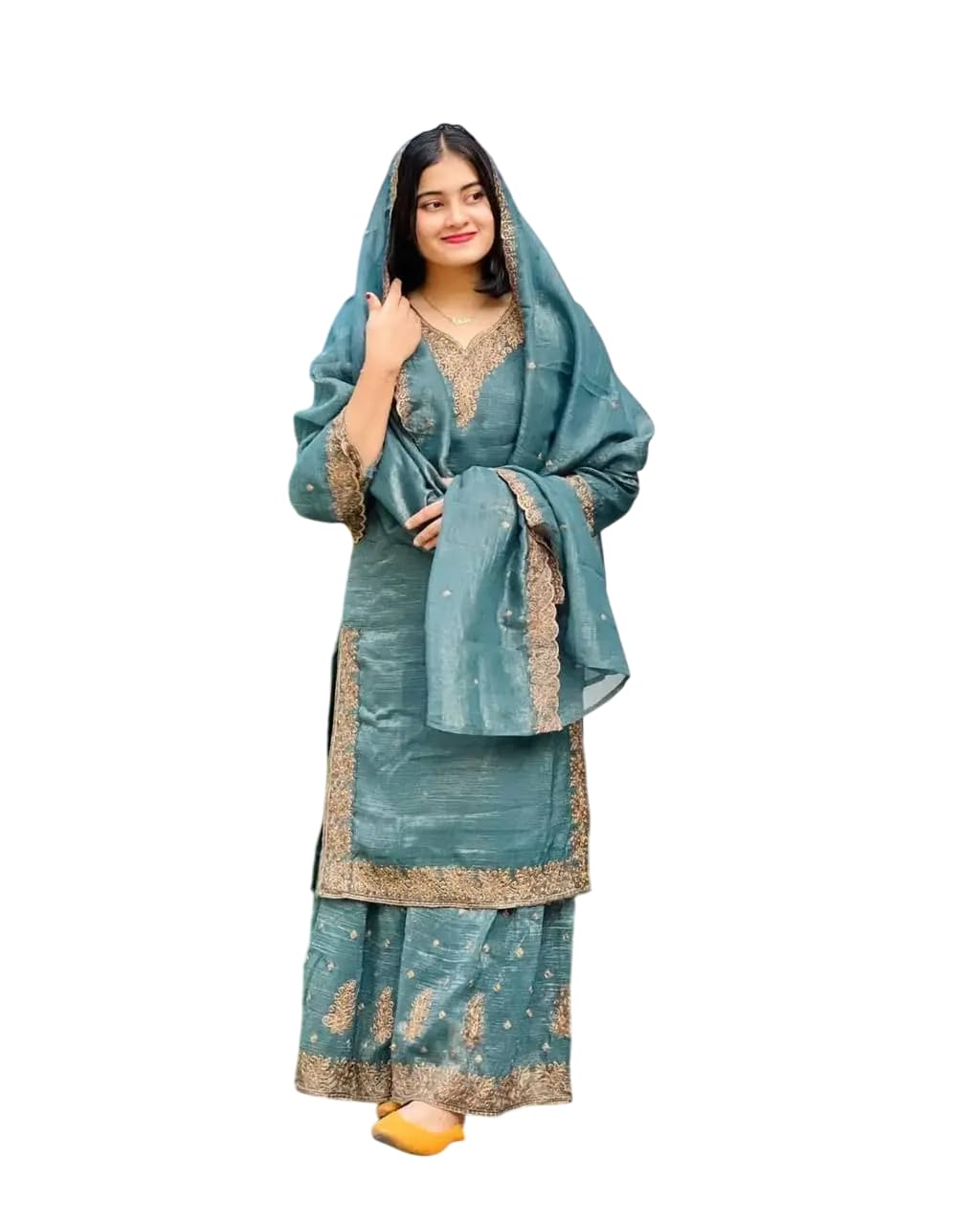 Organza Sharara Suit with Zari Embroidery & Lace Dupatta | Festive & Wedding Wear
(BLACKLUXE CRAFTS) - BLACKLUXECRAFTS