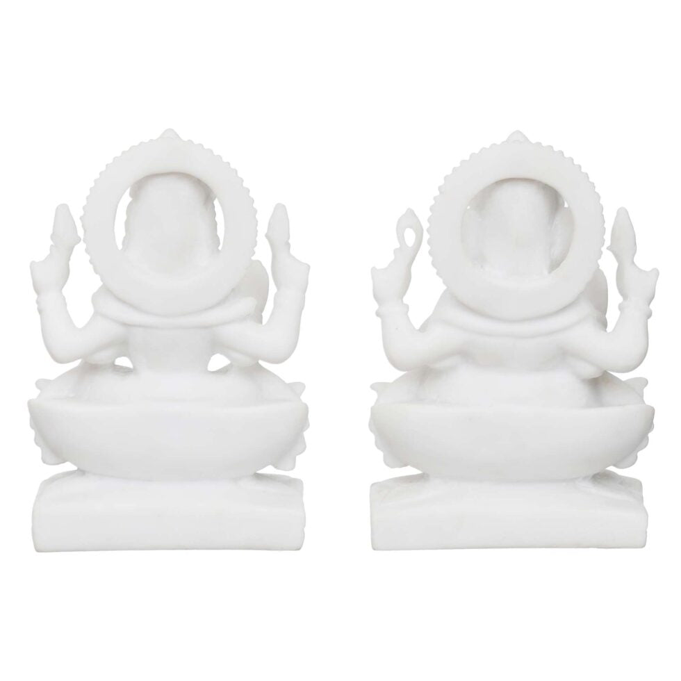 White Marble Finish Lord Ganesha & Goddess Lakshmi Idol Set | Hindu God Statues for Home Décor & Puja
(BLACKLUXE CRAFTS) - BLACKLUXECRAFTS
