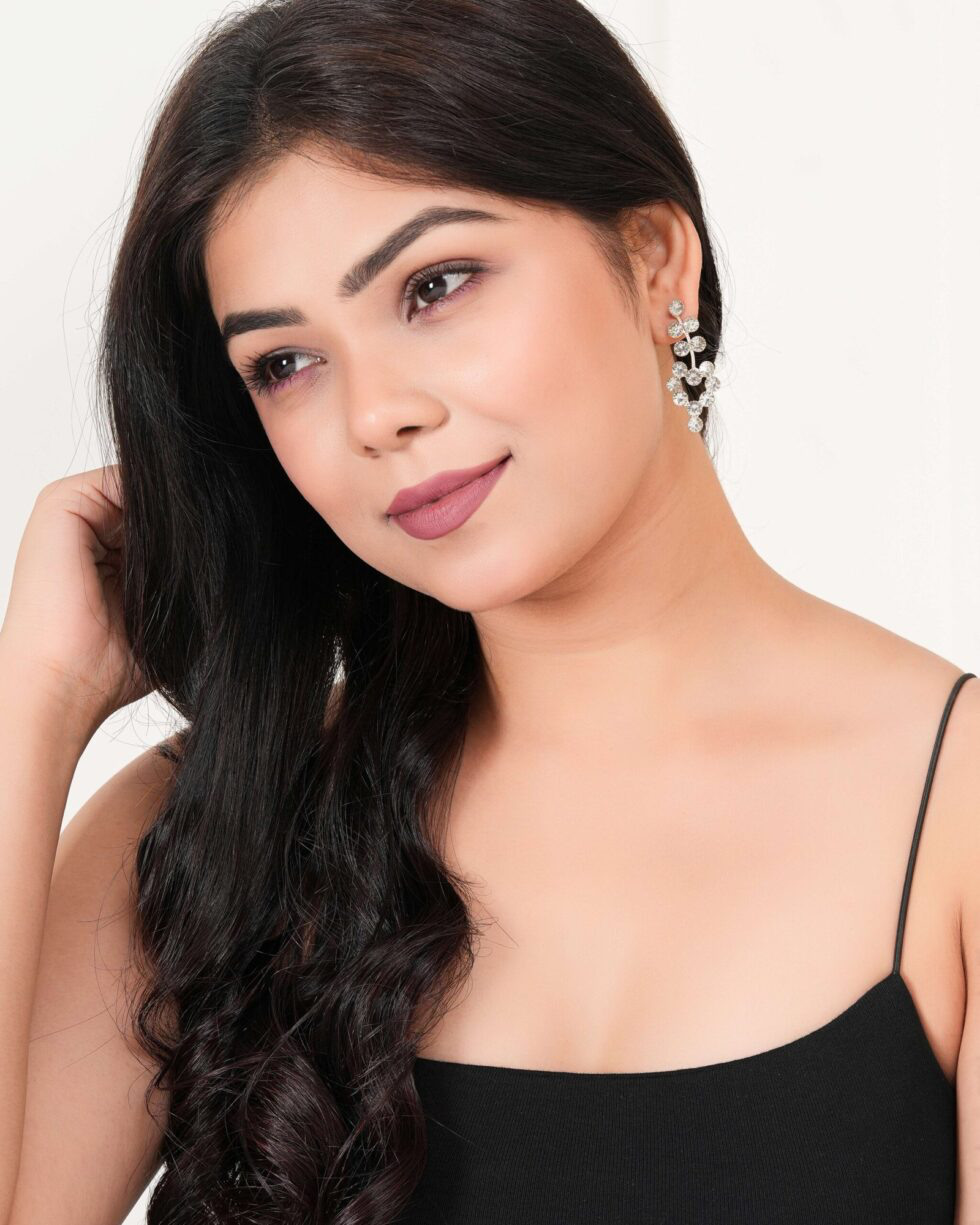 Luxury Silver Crystal Drop Earrings for Women Elegant Long Statement Dangle Earrings for Parties & Weddings (BLACKLUXE CRAFTS) - BLACKLUXECRAFTS