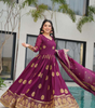 Handmade Purple Anarkali Gown with Dupatta | Indian Embroidered Ethnic Dress | Wedding & Party Wear Outfit for Women (BLACKLUXE CRAFTS)