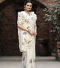 Handmade Ivory Floral Embroidered Saree – Elegant Indian Wedding & Party Wear | Ethnic Designer Sari for Women (BLACKLUXE CRAFTS)