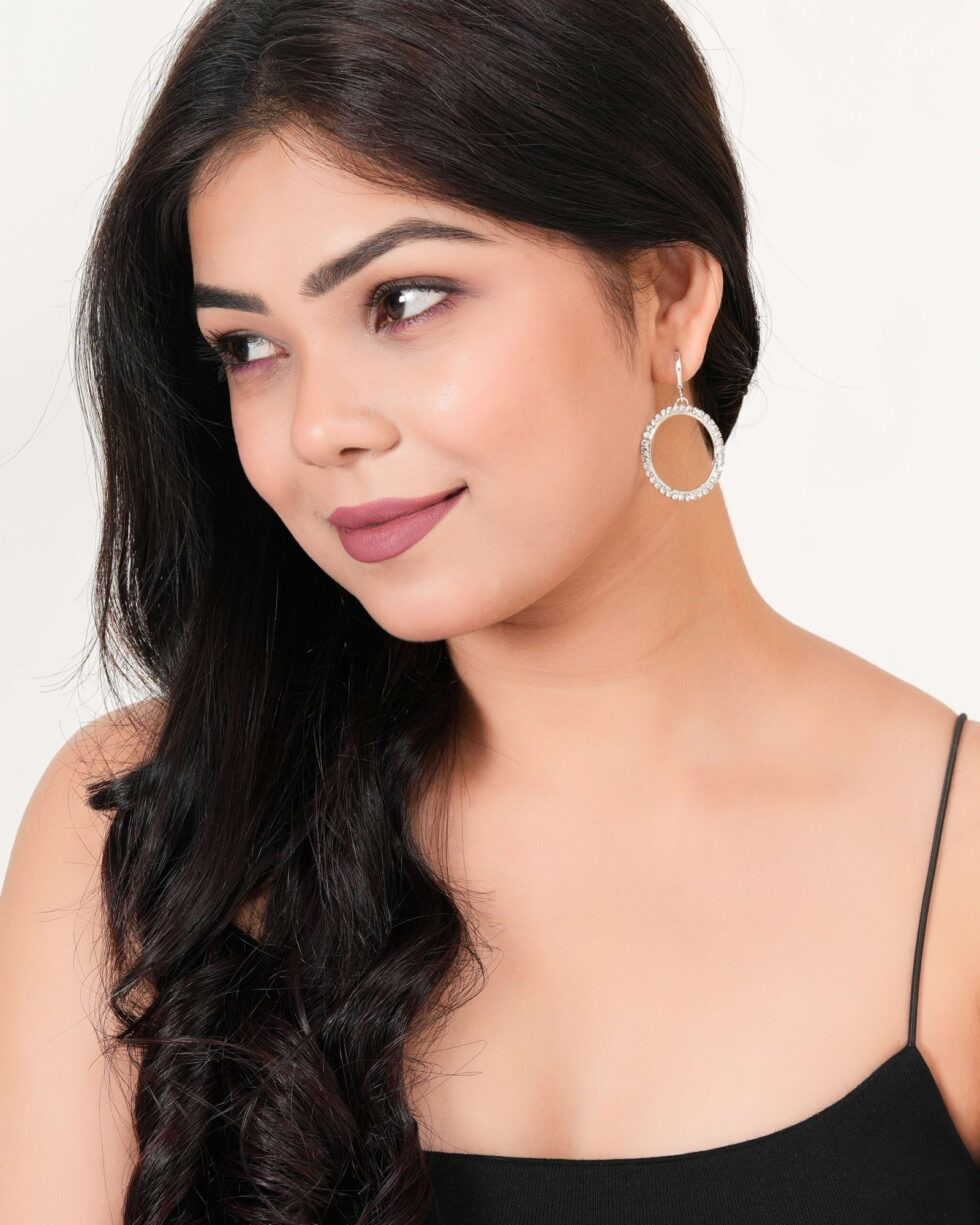 Elegant Crystal Hoop Earrings Sparkling Silver Rhinestone Circle Dangle Jewelry for Women (BLACKLUXE CRAFTS) - BLACKLUXECRAFTS