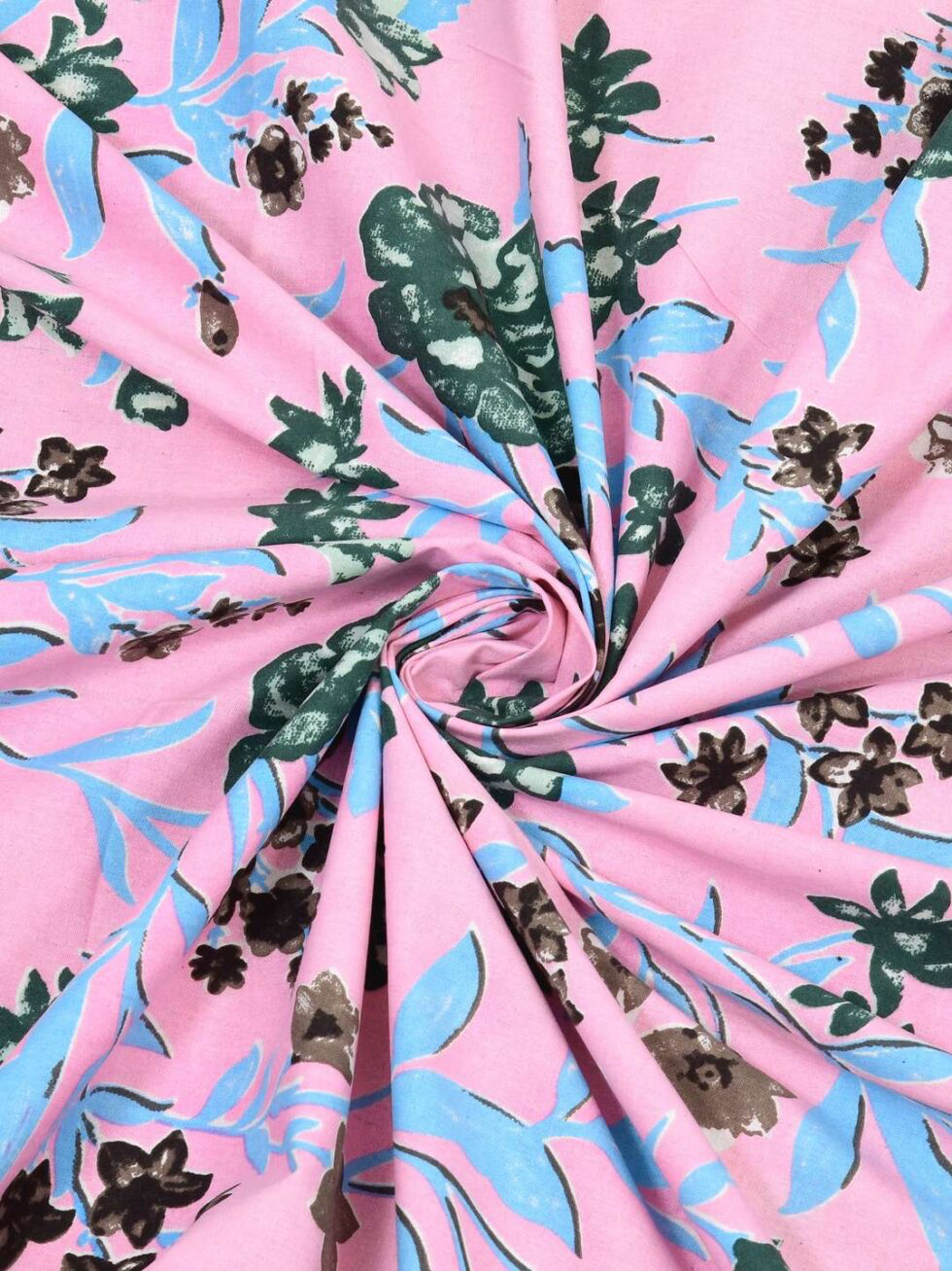 Handmade Pink Floral Block Print Cotton Bedsheet with Pillow Covers – Indian Queen Size Ethnic Bedding Set (BLACKLUXE CRAFTS) - BLACKLUXECRAFTS