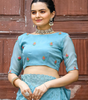 Handmade Light Blue Floral Embroidered Saree – Pure Indian Ethnic Wear | Designer Organza Saree for Weddings & Parties (BLACKLUXE CRAFTS)