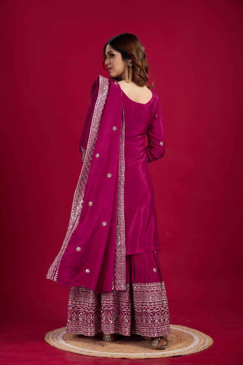 Mirror Work Sharara Suit with Dupatta | Indian Designer Ethnic Wear | Party & Wedding Outfit for Women (BLACKLUXE CRAFTS) - BLACKLUXECRAFTS
