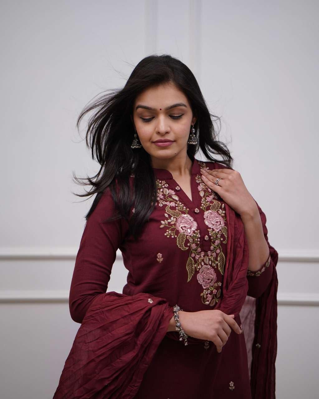 Designer Embroidered Kurta Set with Dupatta – Elegant Party & Festive Wear for Women (BLACKLUXE CRAFTS) - BLACKLUXECRAFTS