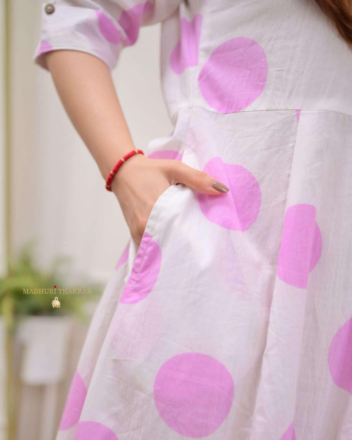 Women’s White Maxi Dress with Polka Dots – Casual Button-Down Long Shirt Dress with Pockets (BLACKLUXE CRAFTS) - BLACKLUXECRAFTS