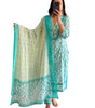Teal Blue Printed Cotton Kurta Set with Dupatta – Indian Ethnic Suit for Women, Festive & Party Wear Outfit (BLACKLUXE CRAFTS) - BLACKLUXECRAFTS