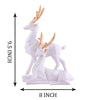 White Resin Deer Figurine Set with Golden Antlers – Elegant Reindeer Statues for Modern Home Décor & Gifting (BLACKLUXE CRAFTS) - BLACKLUXECRAFTS