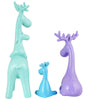 Colorful Reindeer Family Figurine Set – Modern Resin Deer Statues with Golden Antlers for Home Décor & Gifting (Set of 3) (BLACKLUXE CRAFTS) - BLACKLUXECRAFTS