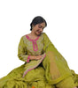 Women's Chinon Silk Embroidered Kurti With Sharara & Dupatta Set with Lace Border (BLACKLUXE CRAFTS) - BLACKLUXECRAFTS