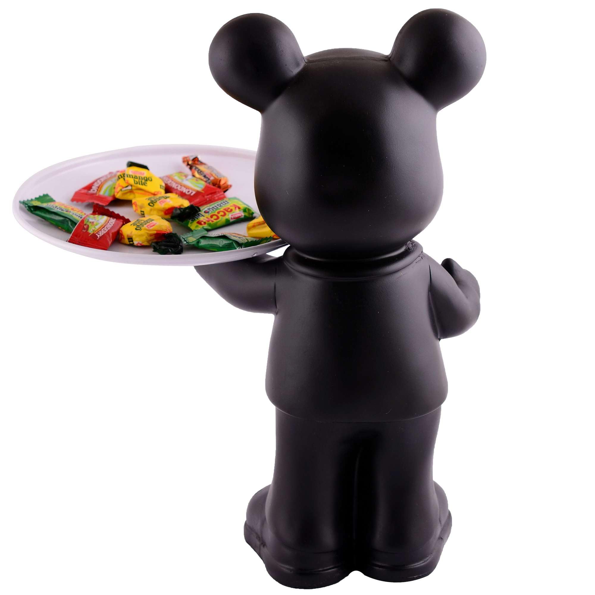 Handmade Resin Bear Candy Tray – Black Decorative Animal Snack Holder | Modern Tabletop Organizer, Unique Home Decor & Gift from India (BLACKLUXE CRAFTS) - BLACKLUXECRAFTS