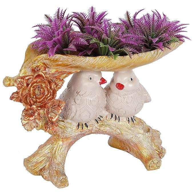 Romantic Bird Couple Figurine on Tree Branch – Elegant Resin Love Birds Sculpture for Home, Office & Gift Décor (BLACKLUXE CRAFTS) - BLACKLUXECRAFTS